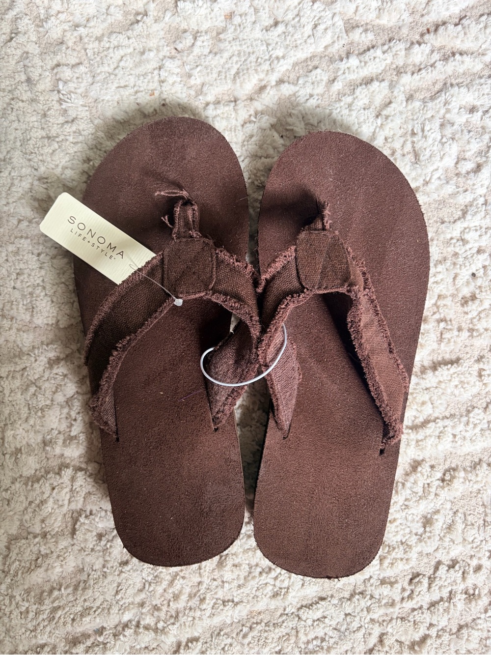 Kohl's Sonoma Brown Suede-like Men's Flip-Flop Sandals M